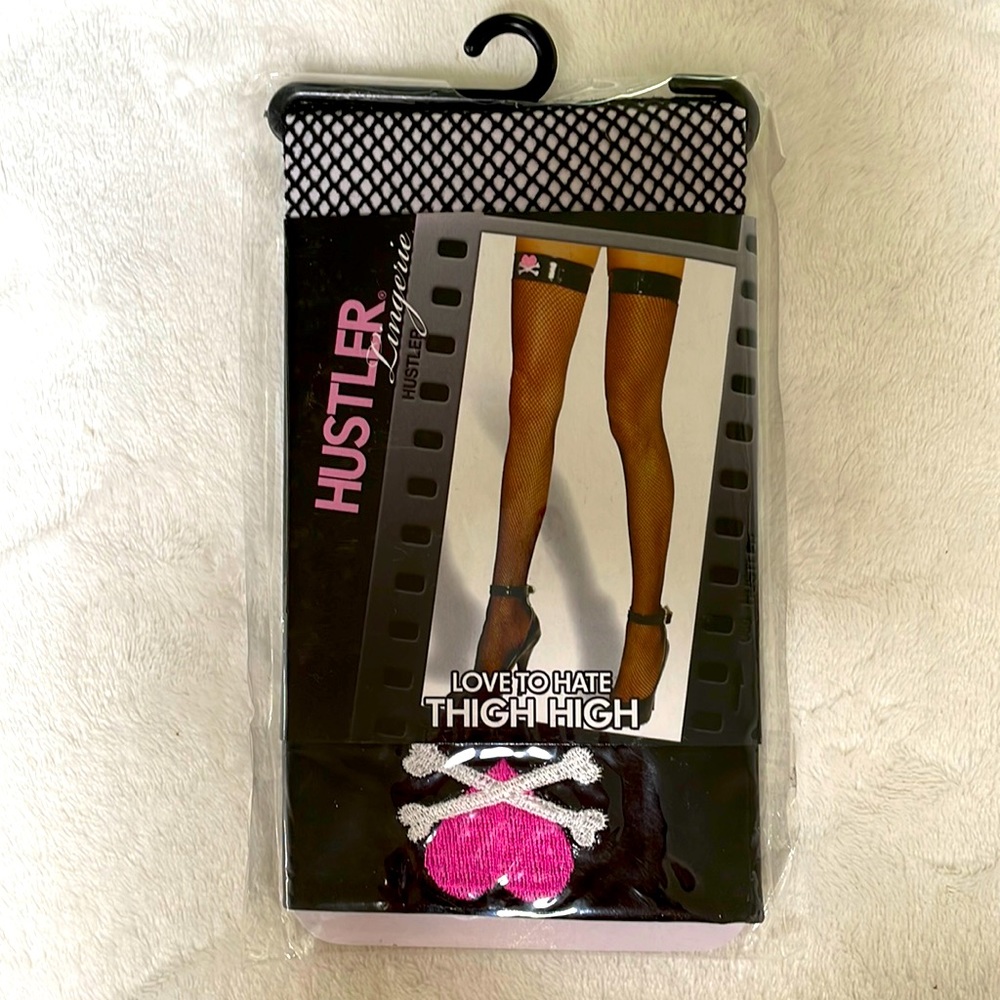 Hustler Lingerie love to hate thigh high. One Size. New